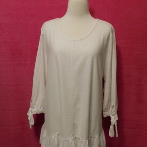 Style & Co Plus Size Jacquard Tie-Sleeve Swing-Hem